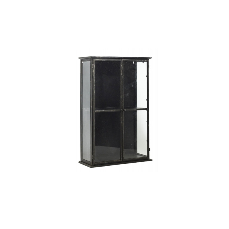 Etagere Murale Design En Metal Noir Avec Portes Vitrees Romy Nordal