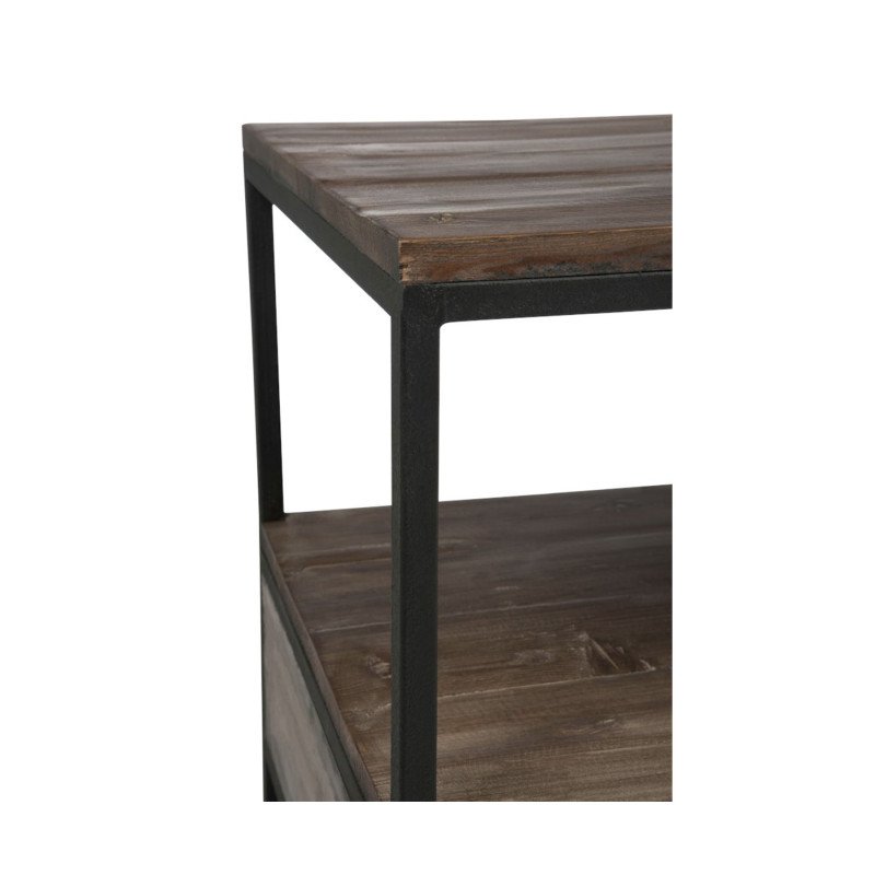 Table basse bois et métal avec tiroirs ALEXIA - J-line