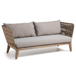 Canape D Exterieur Douillet En Bois Et Corde Avec Coussin Beny