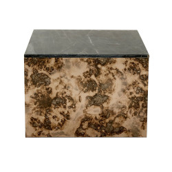 Table basse moderne en marbre forme cube BLANCA