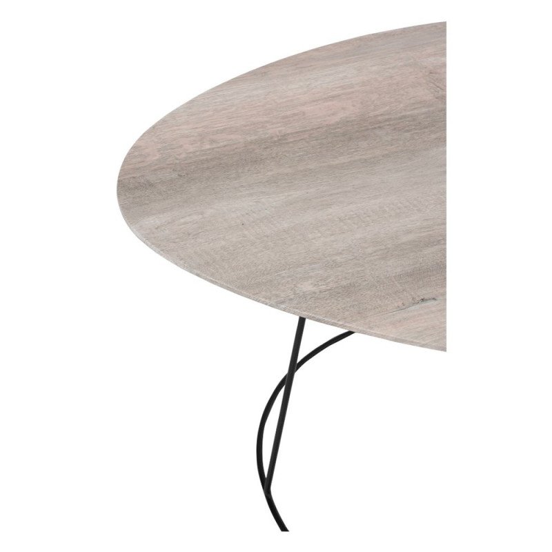Table d'appoint en bois et métal ovale KADIA