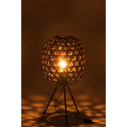 Lampe design sur pieds en bambou et métal noir LONELY