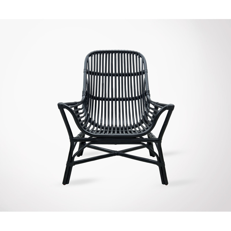 Fauteuil de Jardin Design en Rotin Noir House Doctor