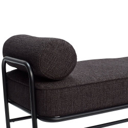 Banc contemporain 106cm en tissu anthracite ATI