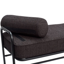 Banc contemporain 106cm en tissu anthracite ATI