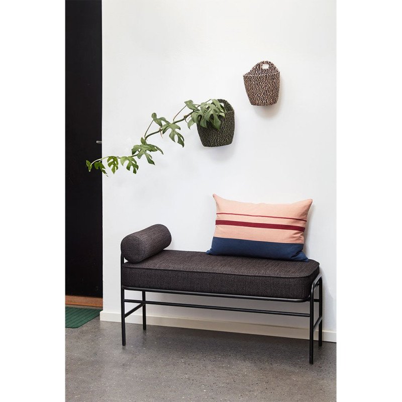 Banc contemporain 106cm en tissu anthracite ATI