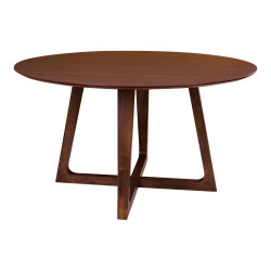 Table ronde bois noir 4 personnes 110 cm avec pied central - Cbc-Meubles
