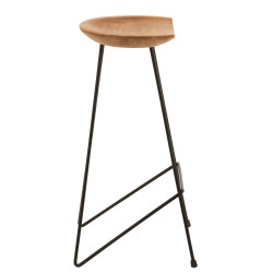 Tabouret minimaliste assise bois de teck SYDNEY