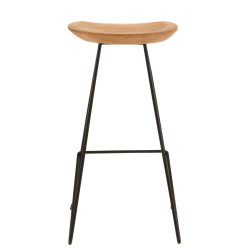 Tabouret minimaliste assise bois de teck SYDNEY