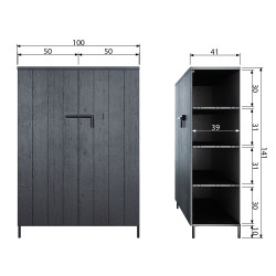 Armoire bois rangement contemporaine-BETTY