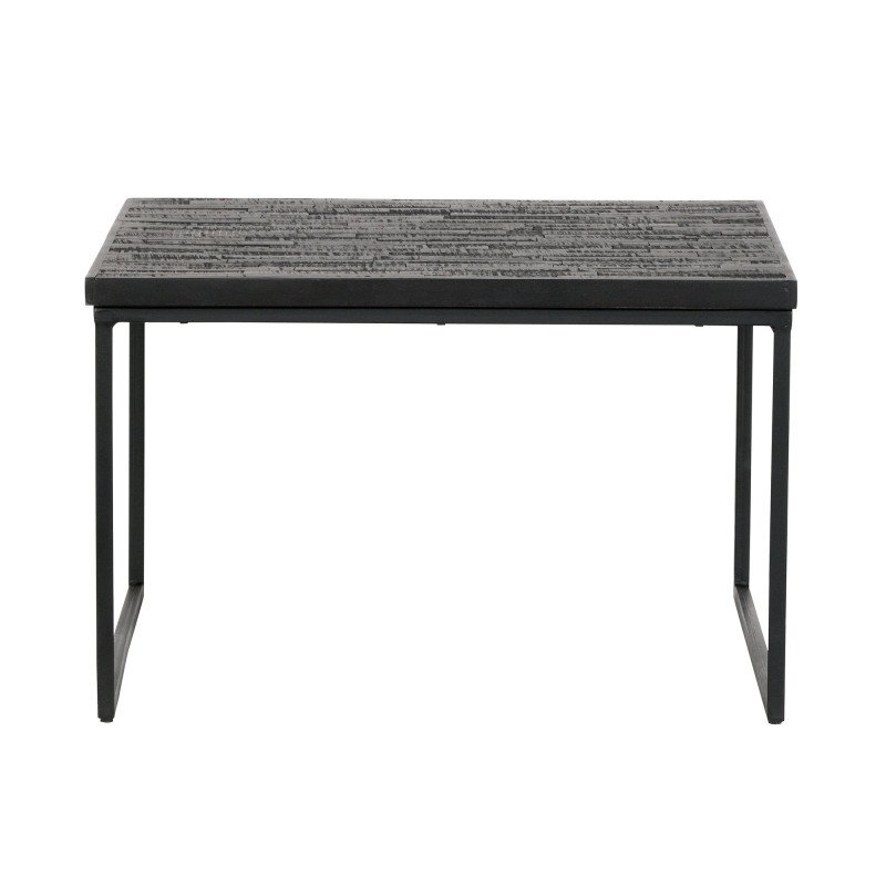 Table d'appoint carré en bois noir - TONDU