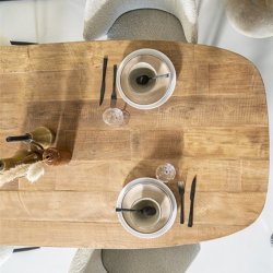 Table à manger ovale 78x220cm en bois