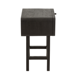 Table de chevet en rotin et bois noir DAISY