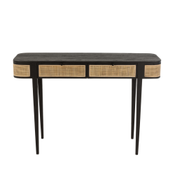 Console en rotin et bois noir DAISY