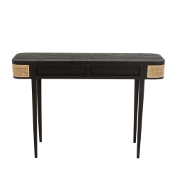 Console en rotin et bois noir DAISY