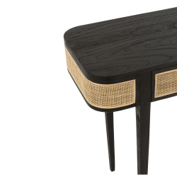 Console en rotin et bois noir DAISY