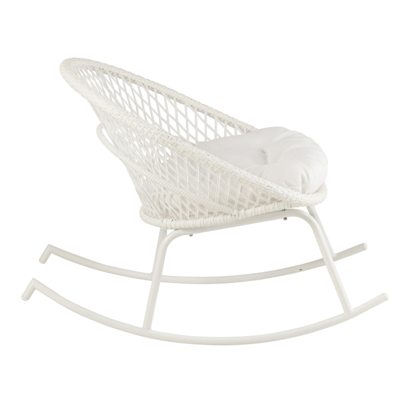 Chaise de jardin à bascule en aluminum blanc GARDY