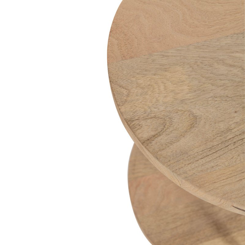 Table d'appoint ovale 2 plateaux en bois et métal LAHAVANE
