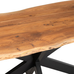 Table à manger en bois massif effet découpé 200x90cm ANDORRE