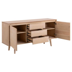 Buffet moderne en bois 150cm 2 portes et 3 tiroirs LISANDRO