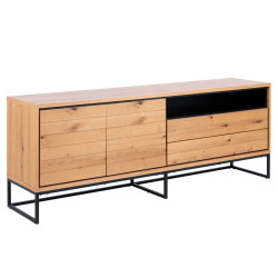 Buffet moderne en bois et métal noir 197cm WARLANA