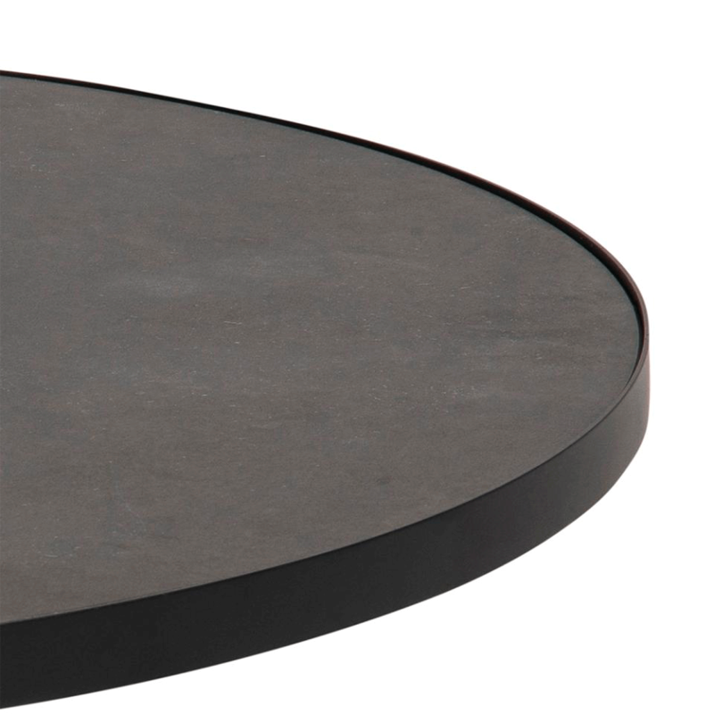 Table basse en céramique et métal noir 85cm SOLANE