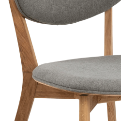 Lot de 2 chaises en bois assise rembourrée grise MINNIE