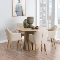 Table ronde 120cm en bois pied central KRISTIANA