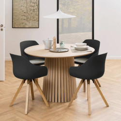 Table ronde 120cm en bois pied central KRISTIANA