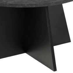 Table basse ronde en marbre noire ALEXE