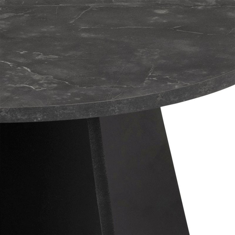 Table basse ronde en marbre noire ALEXE