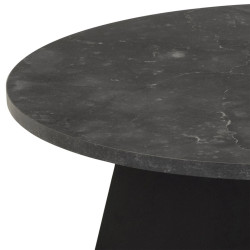 Table basse ronde en marbre noire ALEXE