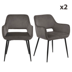 Lot de 2 chaises modernes en velours RANJO