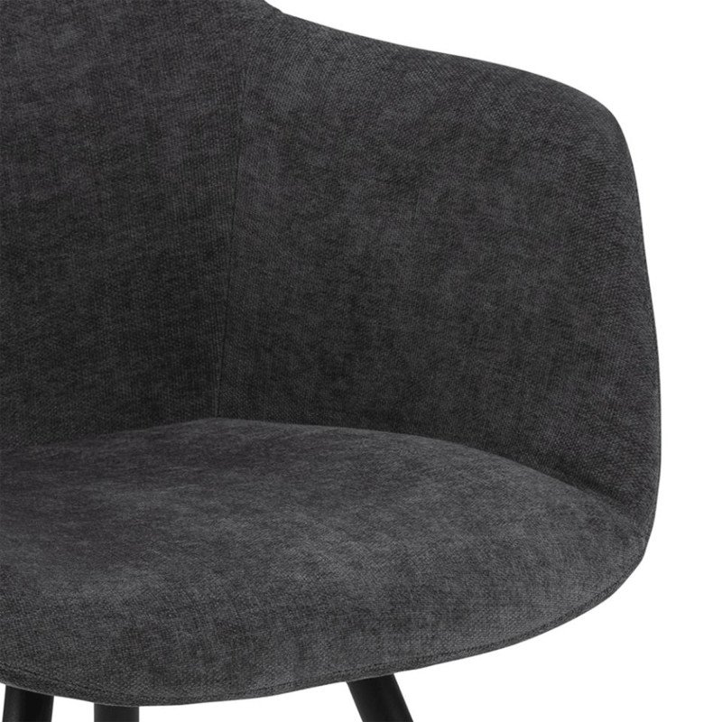 Chaise avec accoudoirs en tissu gris ZOELA