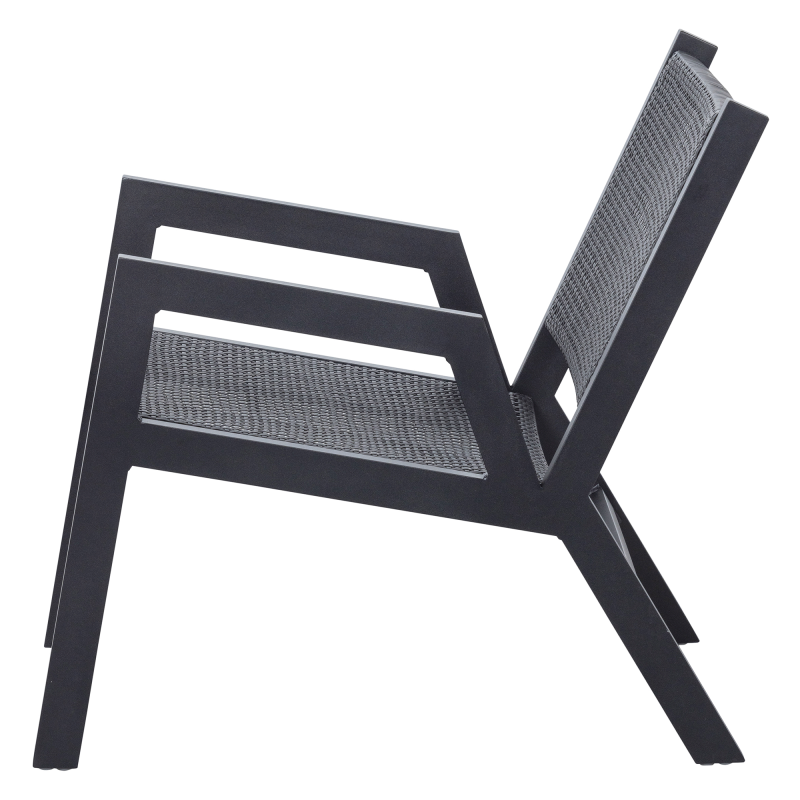 Chaise relaxant extérieur en aluminium noir INGO