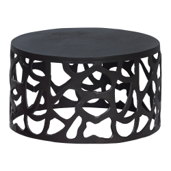 Table basse design ronde en métal noir CASPER