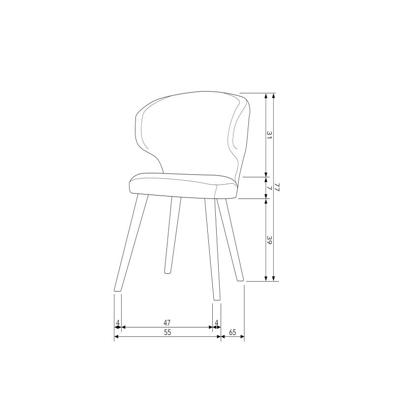 Lot de 2 chaises de salle à manger en tissu LABELLO