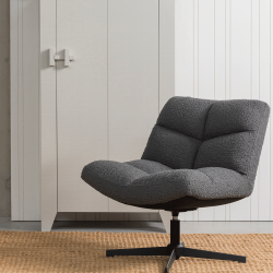 Fauteuil courbé pivotant en tissu QWETCH