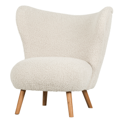 Fauteuil câlin et confortable en tissu peluche doux blanc MALAYA