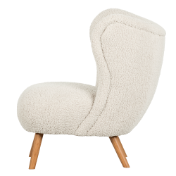 Fauteuil câlin et confortable en tissu peluche doux blanc MALAYA