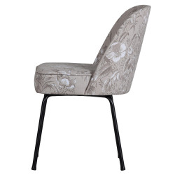 Chaise design crapaud velours fleuri VOGUE