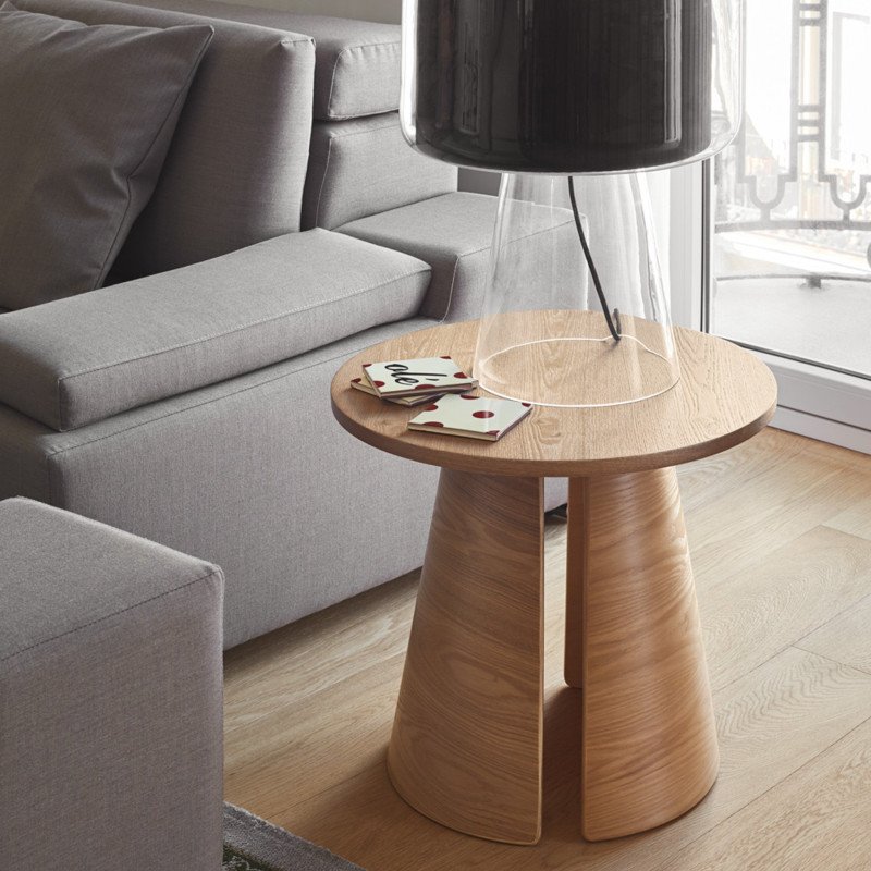 Table d'appoint ronde en bois tendance CEP