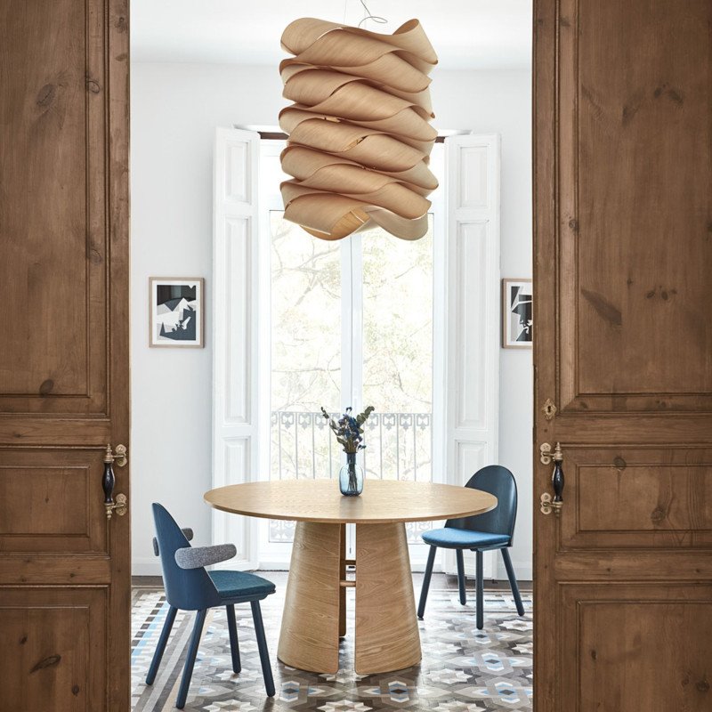 Table à manger extensible ronde 157 cm en bois CEP