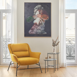 Fauteuil en tissu et métal avec accoudoirs SADIRA