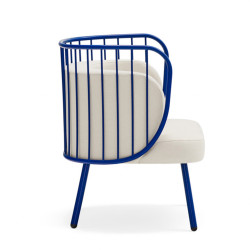 Fauteuil contemporain en tissu et métal NABI