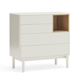 Commode 4 tiroirs avec niche en bois CORVO