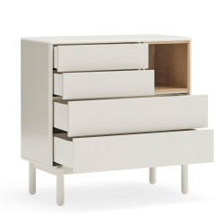 Commode 4 tiroirs avec niche en bois CORVO