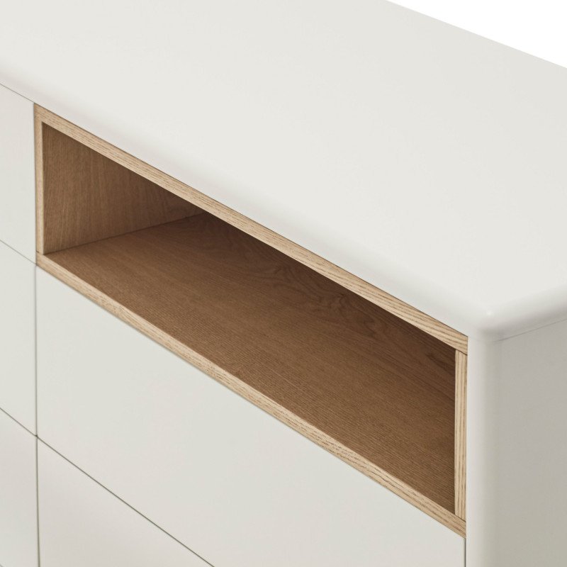 Commode 7 tiroirs avec niche en bois CORVO