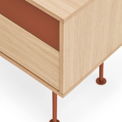 Table de chevet moderne 2 tiroirs en bois YOKO