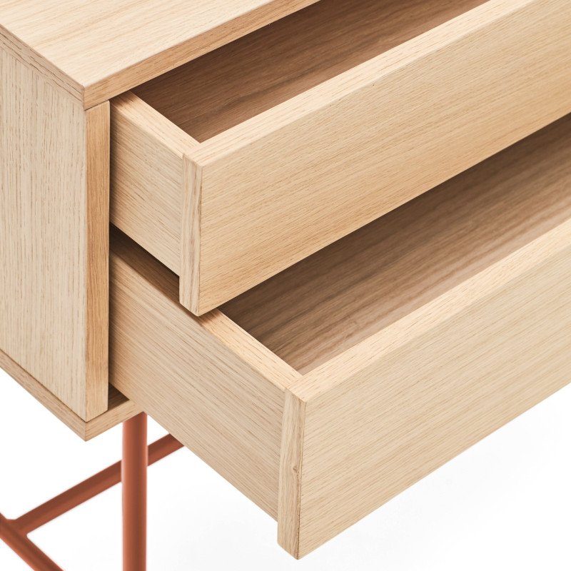 Console contemporaine 2 tiroirs en bois YOKO
